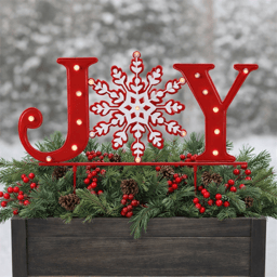 Melrose LED JOY Snowflake Planter Stake