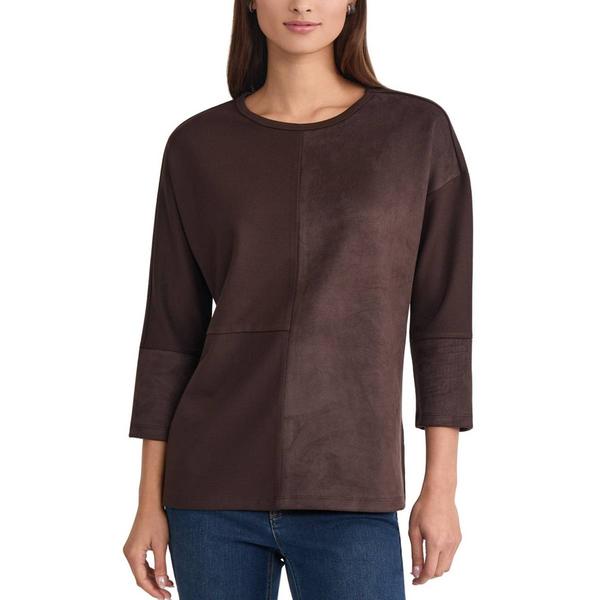 Petite Jones New York 3/4 Sleeve Blocked Dolman Serenity Tunic - image 