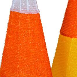 National Tree 3pc. Pre-Lit Candy Corn Cones