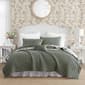 Laura Ashley Solid Diamond Stitch Velvet-Textured Quilt Set - image 1