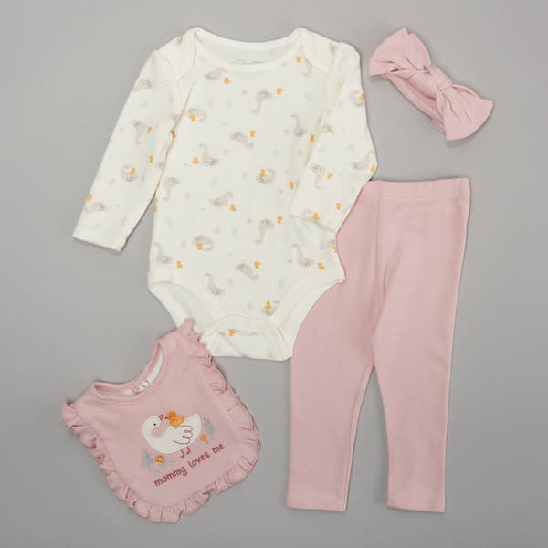 Baby Girl &#40;NB-9M&#41; Rene Rofe 4pc. Duck Mommy Layette Set - image 