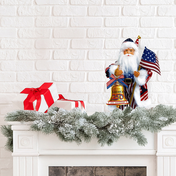 Santa''s Workshop 9in. 250th Celebration Santa