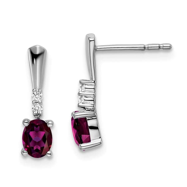 14kt. White Gold Rhodolite Garnet Earrings - image 