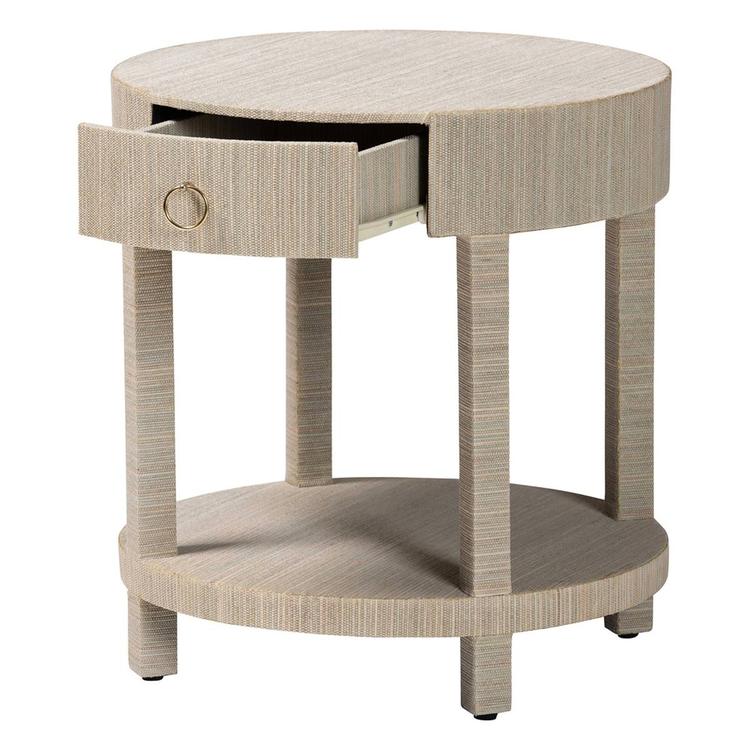 bali & pari Sadia Bohemian Woven Natural Grasscloth Nightstand