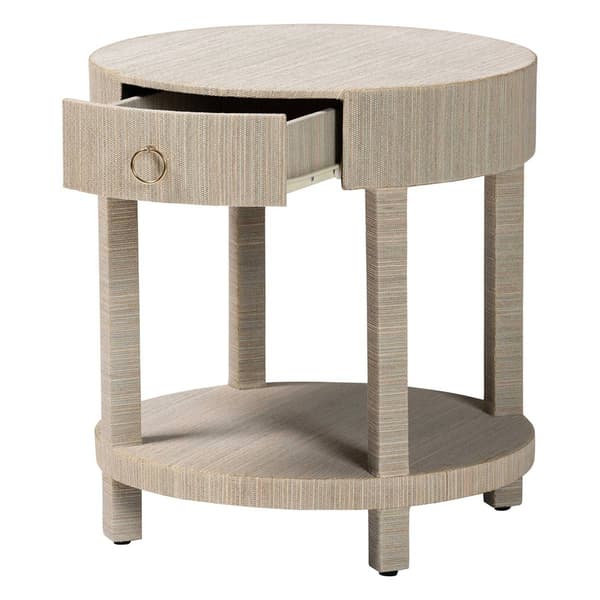 bali & pari Sadia Bohemian Woven Natural Grasscloth Nightstand