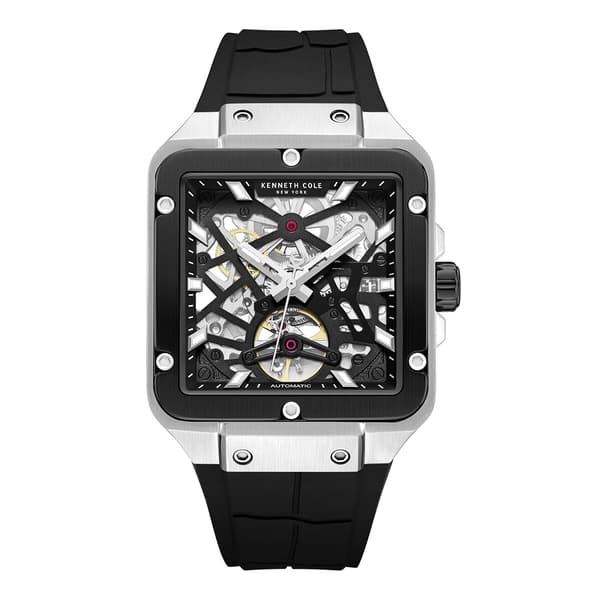 Mens Kenneth Cole(R) New York Skeleton Automatic Silcone Watch - image 