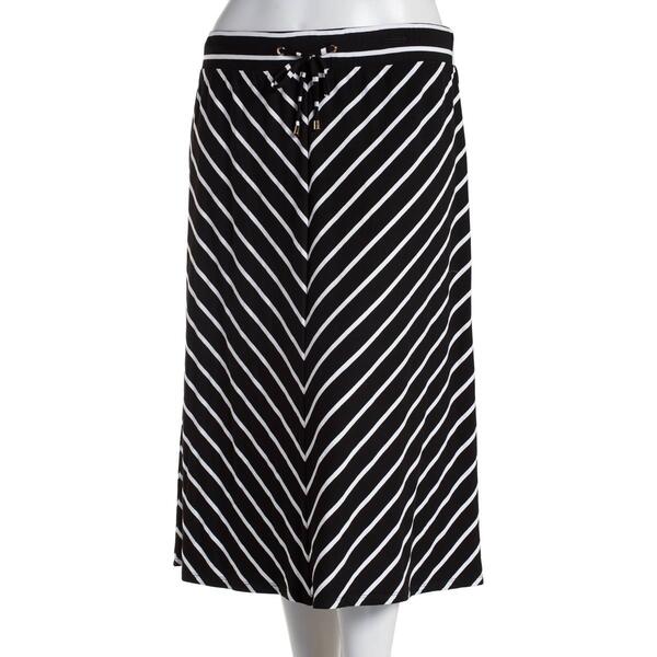 Plus Size French Laundry Stripe Skirt with Elastic Waist - image 