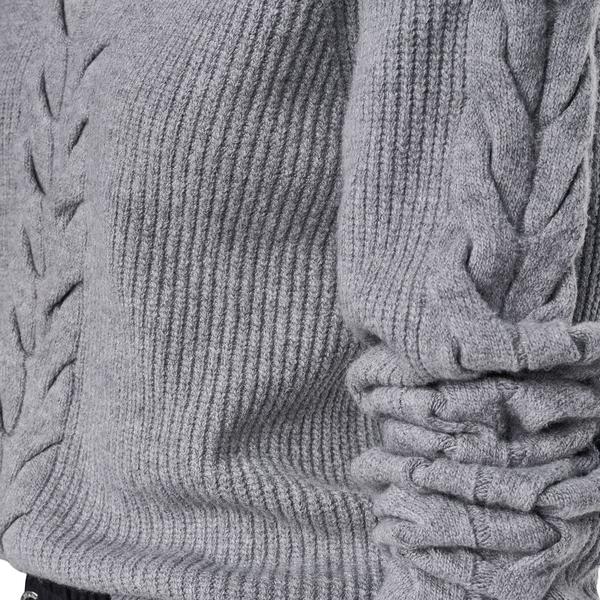 Womens DKNY Long Sleeve V-Neck Cable Knit Sweater