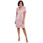 Petite Connected Apparel Short Sleeve Metallic V-Neck Tier Dress - image 1
