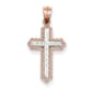 Gold Classics&#40;tm&#41; Rose Gold & Rhodium Diamond Cut Cross - image 1