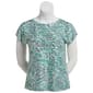 Plus Size Emily Daniels Dolman Sleeve Leaf Foil Dot Blouse - image 1