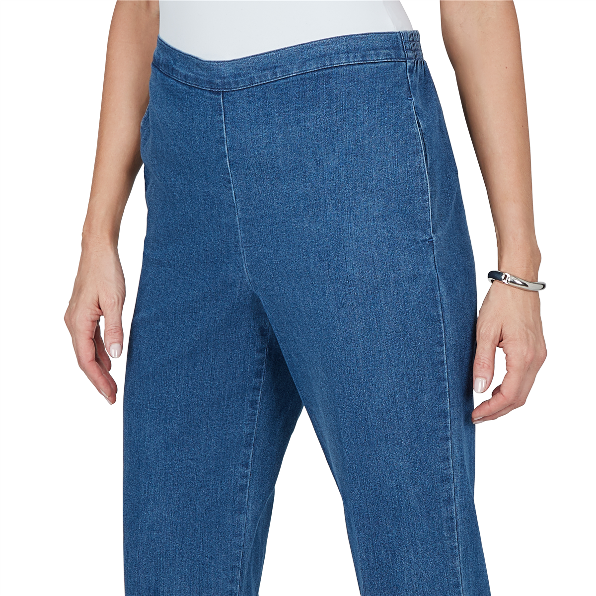 Womens Alfred Dunner Ann Arbor Pull On Jeans - Average Length