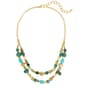 Ashley Cooper(tm) Aqua Short 2 Row Beaded Frontal Necklace - image 1