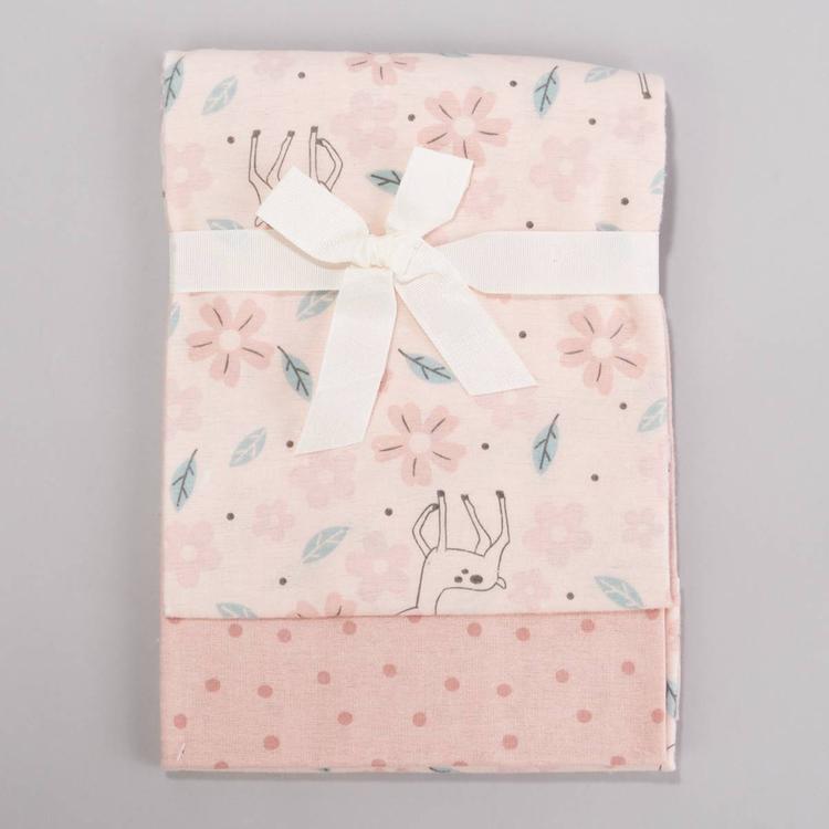 Baby Girl baby views(R) 2pk. Floral Flannel Blanket