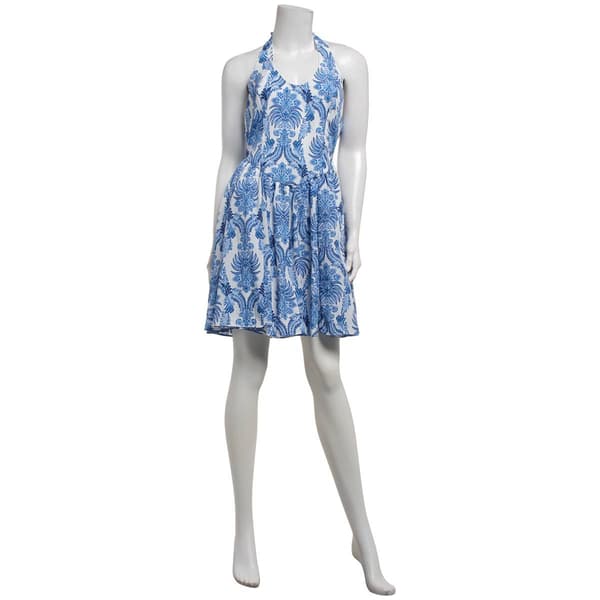 Juniors A. Byer Tropical Floral Halter Dress