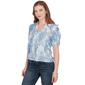 Petite Skye’s the Limit Sunny Blue Skies Tie Dye Leaf Blouse - image 3