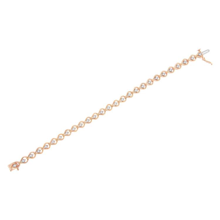 Diamond Classics™ Rose Gold Silver Diamond Link Bracelet