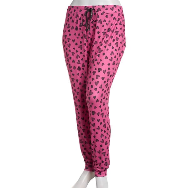 Juniors Dollhouse Sketched Hearts Joggers Pajama Pants - image 