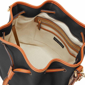Dooney & Bourke Pebble Leather Pocket Drawstring Bag 