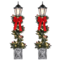 Puleo International 4ft. Pre-Lit Adorned Lamp Post Set of 2 - image 1