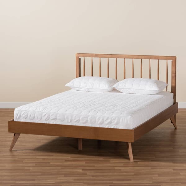 Baxton Studio Toru Ash Walnut Wood Full-Size Platform Bed
