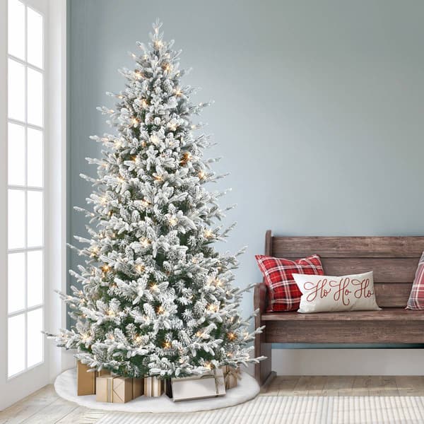 Puleo International 7.5ft. Pre-Lit Spruce Christmas Tree