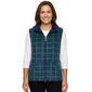 Plus Size Hasting & Smith Plaid Vest with Sherpa Trim -Black Iris - image 2