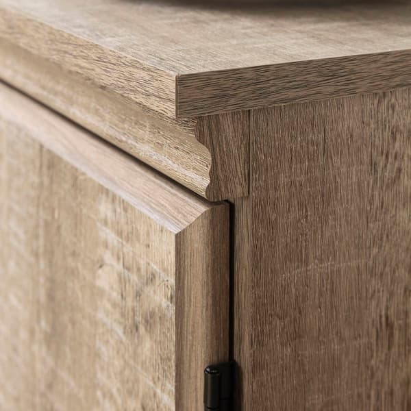 South Shore Morgan Weathered Oak 4-Door Storage Cabinet