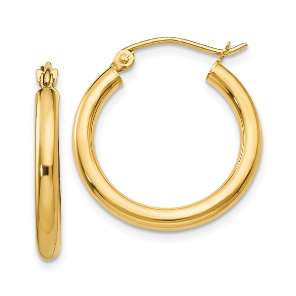 Gold Classics&#40;tm&#41; 14kt. Gold 20mm Tube Hoop Earrings - image 
