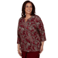 Plus Size Alfred Dunner Union Square 3/4 Sleeve Paisley Blouse - image 3