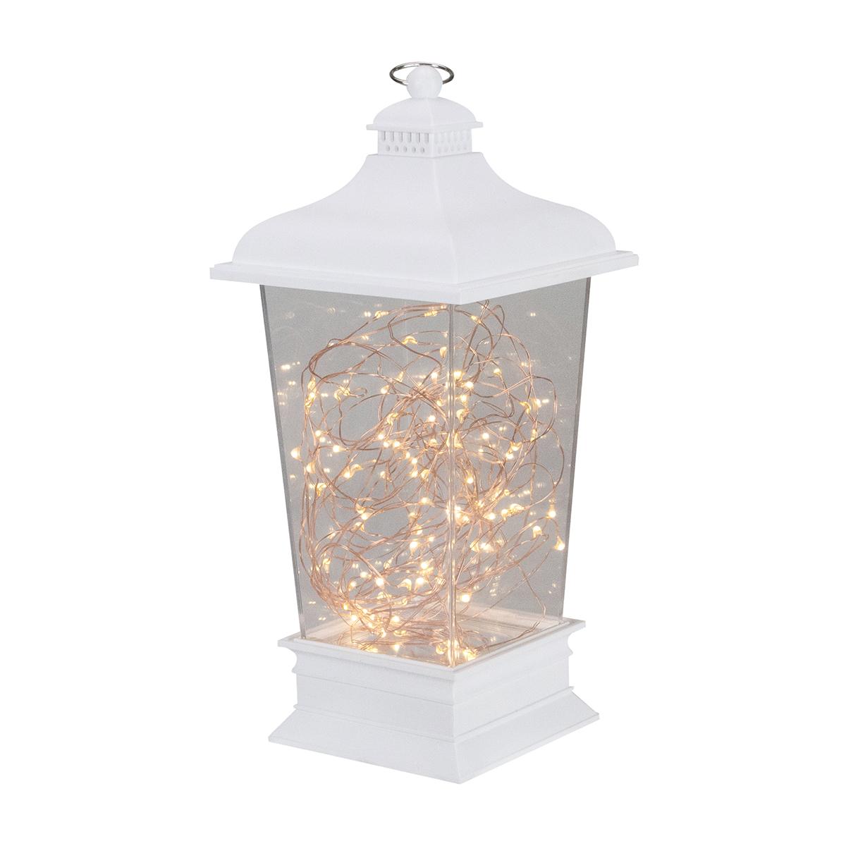 Open Video Modal for Northlight Tapered Lantern with Rice Lights Decoration
