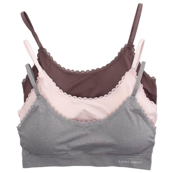 Womens Laura Ashley(R) 3pk. Seamless Trim Bralette - LS9022-3PKJ - image 