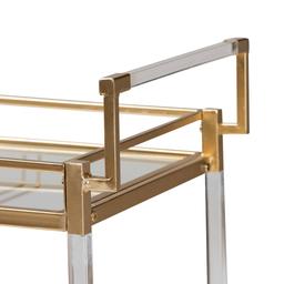 Baxton Studio Savannah Glam & Luxe Gold Metal Wine Cart