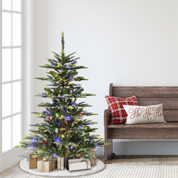 Puleo International 4.5ft. Pre-Lit Aspen Fir Christmas Tree