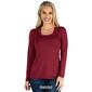 Womens 24/7 Comfort Apparel Scoop Neck Long Sleeve Solid Tee - image 5