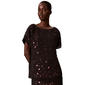 Womens Calvin Klein Short Sleeve Boat Neck Sequin Dot Blouse - image 1