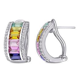 Gemstone Classics(tm) 4 1/4ctw. Multi-Color Sapphire Post Earrings