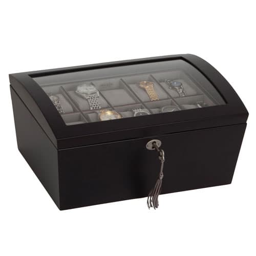 Mele & Co. Royce Locking Glass Top Watch Box - image 