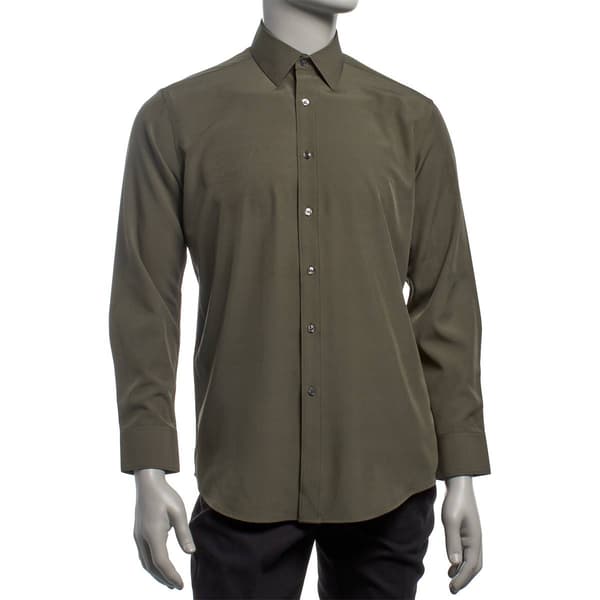Mens Christian Aujard Performance Stretch Dress Shirt - Olive - image 