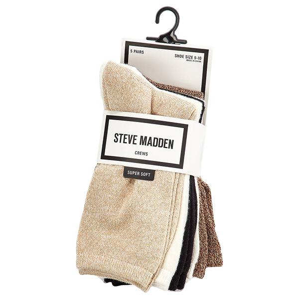 Womens Steve Madden 5pk. Super Soft Crew Socks - image 