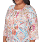 Plus Size Alfred Dunner Classics 3/4 Sleeve Paisley Floral Blouse - image 5