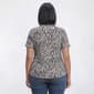 Plus Size Emily Daniels Short Sleeve Jacquard Abstract Blouse - image 2