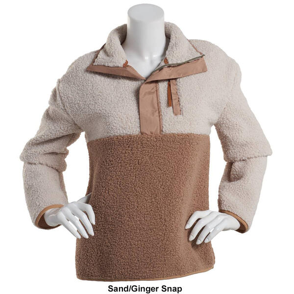 Womens Avalanche Fleece Brushed Back Teddy Half Zip Pullover