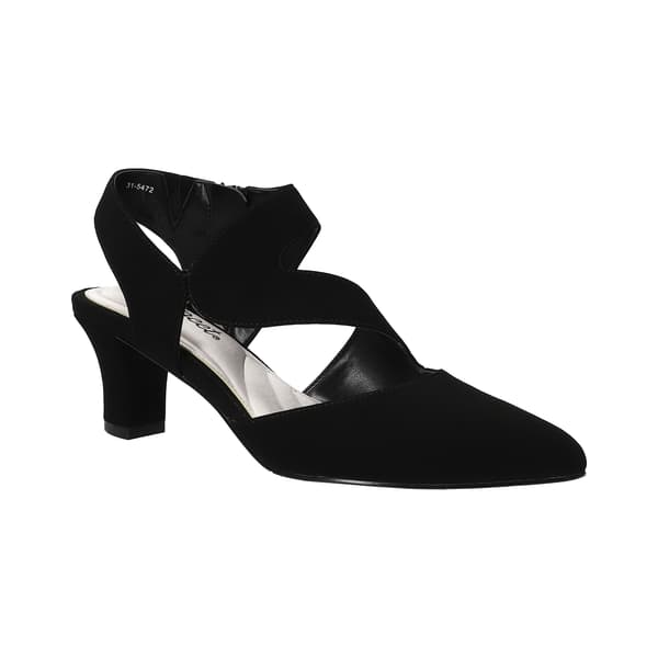 Womens Easy Street Venue Asymmetrical Suede Pumps