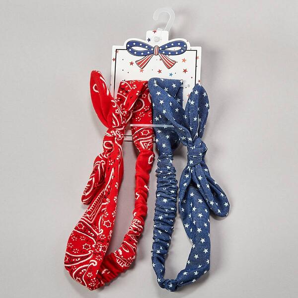 Womens Fantasia 2pk. Bow Bandana Headband - image 