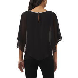 Womens MSK Keyhole Solid Overlay Blouse
