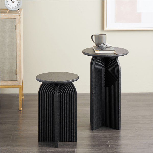 9th & Pike® Modern Black Wood Accent Table Set