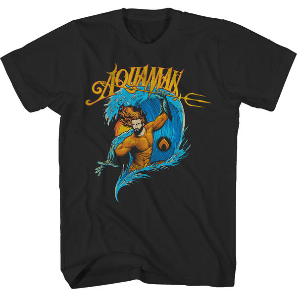 Young Mens Aquaman Short Sleeve Graphic Tee - Black - image 