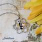 Black Hills Gold Silver Honeycomb & Bee Pendant - image 2