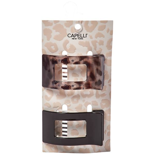 Womens Capelli New York 2pk. Rectangle Shovel Claw Clips